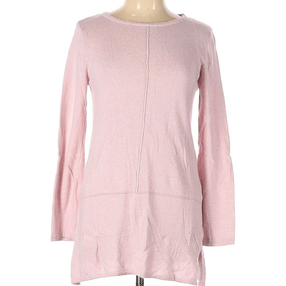 Bartolini Women's Sweater Tunic Viscose Wool Cashmere Silk Pink Knit Italy Large